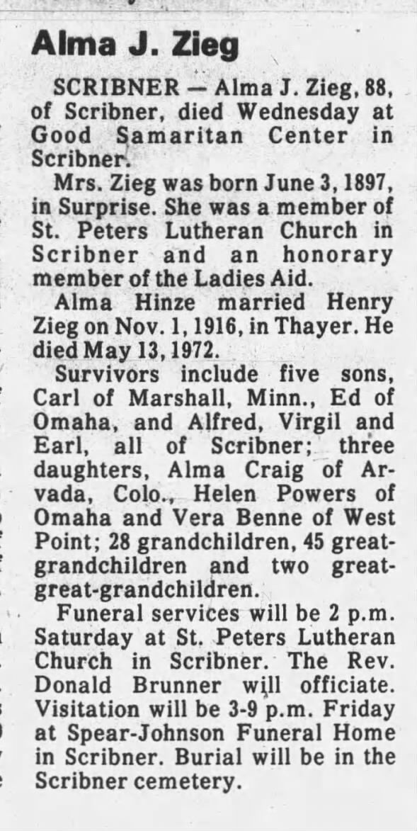 Clipping from Fremont Tribune